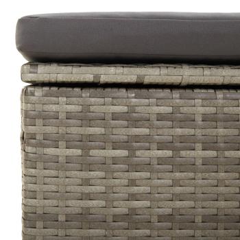 Gartensofa 2-Sitzer mit Kissen Grau Poly Rattan