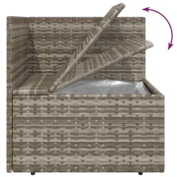 5-tlg. Garten-Lounge-Set mit Kissen Grau Poly Rattan