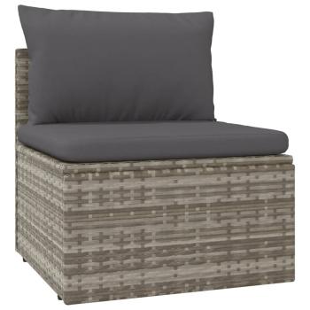 Garten-Mittelsofas 4 Stk. Grau 57x57x56 cm Poly Rattan