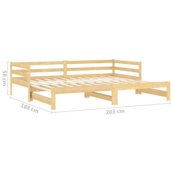 Tagesbett Ausziehbar Massivholz Kiefer 2x(90x200) cm