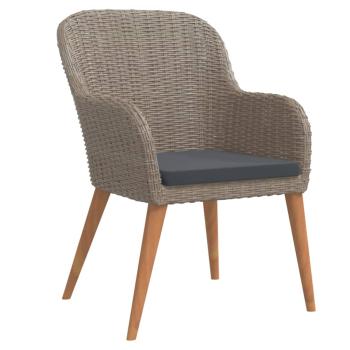 3-tlg. Garten-Essgruppe mit Kissen Braun