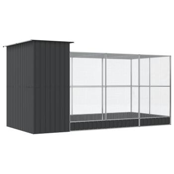 Voliere mit Erweiterung Silbern 416x203x216 cm Stahl