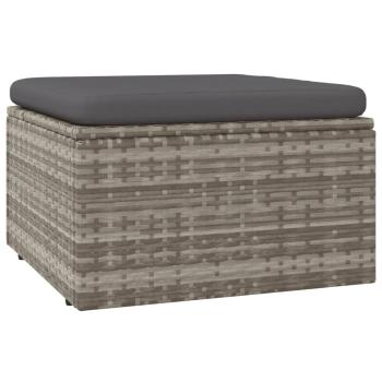 6-tlg. Garten-Lounge-Set mit Kissen Grau Poly Rattan