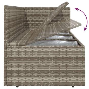 6-tlg. Garten-Lounge-Set mit Kissen Grau Poly Rattan