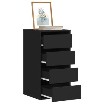 ARDEBO.de - Kommode Schwarz 40x41x76 cm Holzwerkstoff