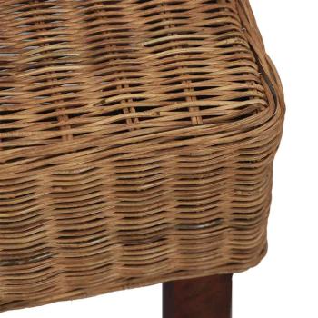Esszimmerstühle 2 Stk. Braun Natur Rattan
