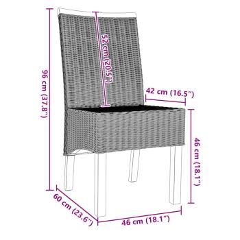 Esszimmerstühle 2 Stk. Braun Natur Rattan