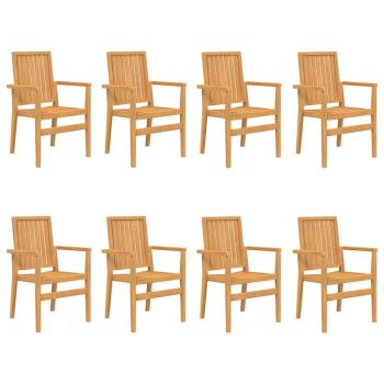 Gartenstühle 8 Stk. Stapelbar 56,5x57,5x91 cm Massivholz Teak