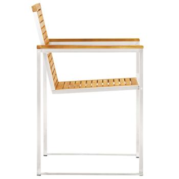 Gartenstühle 2 Stk. Massivholz Teak und Edelstahl