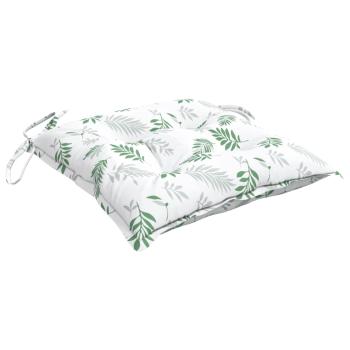 Stuhlkissen 4 Stk. Blattmuster 40x40x7 cm Stoff