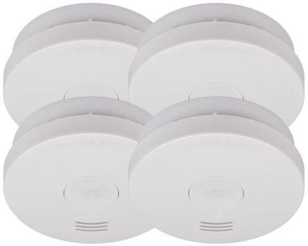 ARDEBO.de Brennenstuhl Rauchwarnmelder SET mit intergrierter Batterie, 4x RM L 3100, weiß (1290050004)