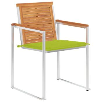 Gartenstühle mit Kissen 2 Stk. Massivholz Akazie und Stahl