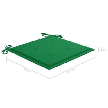 Gartenstühle mit Kissen 2 Stk. Massivholz Teak und Stahl