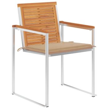 Gartenstühle 6 Stk. mit Kissen Massivholz Akazie