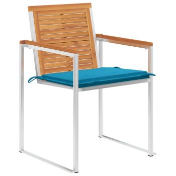 Gartenstühle 8 Stk. mit Kissen Massivholz Akazie