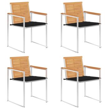 ARDEBO.de - Gartenstühle 4 Stk. mit Kissen Massivholz Teak