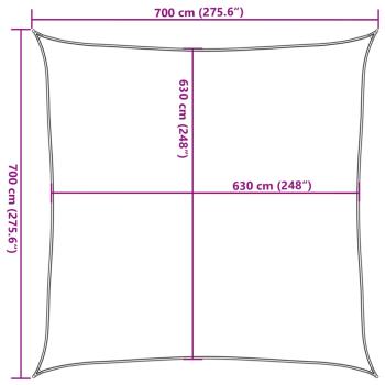Sonnensegel 160 g/m² Quadratisch Sandfarbe 7x7 m HDPE