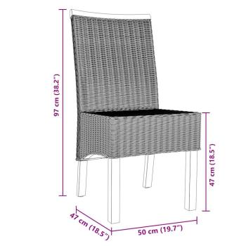 Esszimmerstühle 6 Stk. Natur Rattan Braun