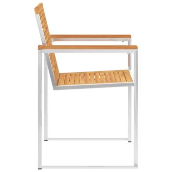 Gartenstühle mit Kissen 2 Stk. Massivholz Teak und Stahl