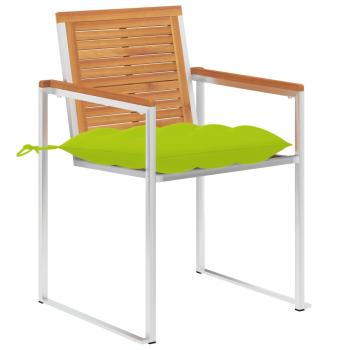 Gartenstühle mit Kissen 2 Stk. Massivholz Akazie und Stahl