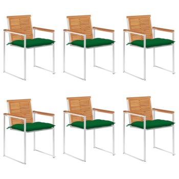 ARDEBO.de - Gartenstühle 6 Stk. mit Kissen Massivholz Akazie