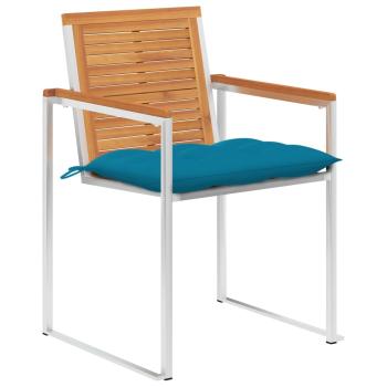 Gartenstühle 8 Stk. mit Kissen Massivholz Akazie