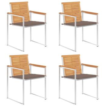 ARDEBO.de - Gartenstühle 4 Stk. mit Kissen Massivholz Teak