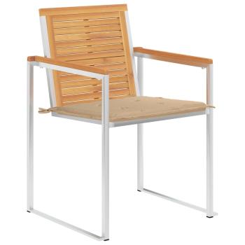 Gartenstühle 8 Stk. mit Kissen Massivholz Teak