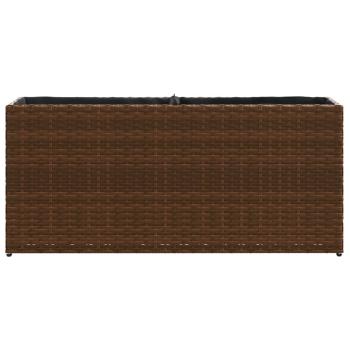 Hochbeet mit 2 Fächern Braun 90x20x40 cm Poly Rattan