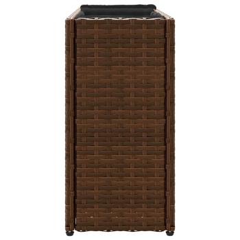 Hochbeet mit 2 Fächern Braun 90x20x40 cm Poly Rattan