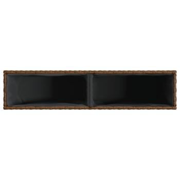 Hochbeet mit 2 Fächern Braun 90x20x40 cm Poly Rattan