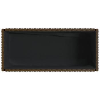 Hochbeete mit Ablage 2 Stk. Braun 90x40x75 cm Poly Rattan