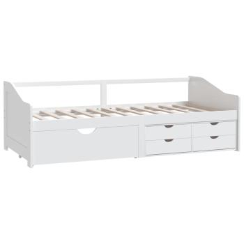 Tagesbett 3-Sitzer mit Schubladen Weiß Kiefernholz 90x200 cm