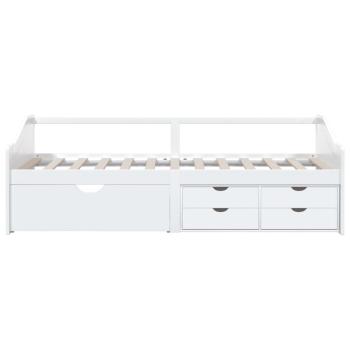Tagesbett 3-Sitzer mit Schubladen Weiß Kiefernholz 90x200 cm