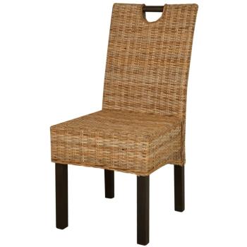 Esszimmerstühle 6 Stk. Kubu-Rattan Mangoholz