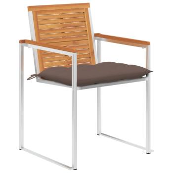 Gartenstühle 8 Stk. mit Kissen Massivholz Akazie