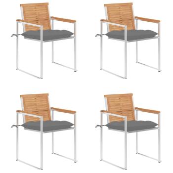 ARDEBO.de - Gartenstühle 4 Stk. mit Kissen Massivholz Teak