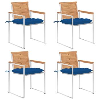 ARDEBO.de - Gartenstühle 4 Stk. mit Kissen Massivholz Teak