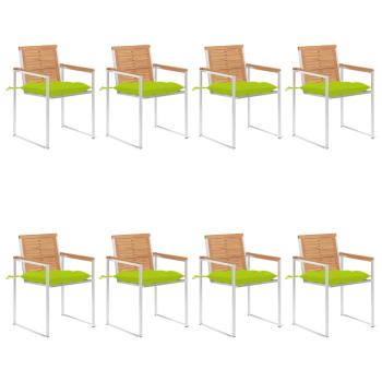 ARDEBO.de - Gartenstühle 8 Stk. mit Kissen Massivholz Teak