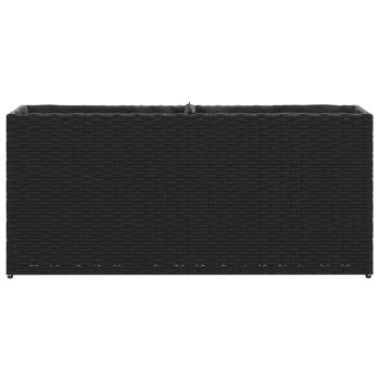 Hochbeet mit 2 Fächern Schwarz 90x20x40 cm Poly Rattan