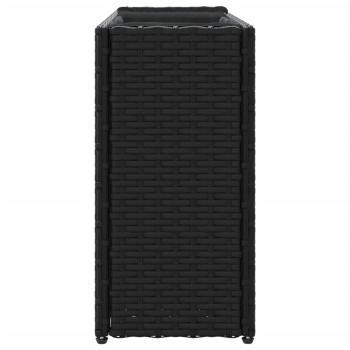 Hochbeet mit 2 Fächern Schwarz 90x20x40 cm Poly Rattan
