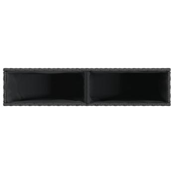 Hochbeet mit 2 Fächern Schwarz 90x20x40 cm Poly Rattan