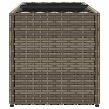 Hochbeet mit 2 Fächern Grau 72x30x32 cm Poly Rattan