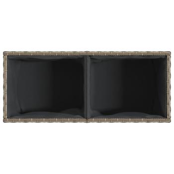 Hochbeet mit 2 Fächern Grau 72x30x32 cm Poly Rattan