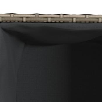 Hochbeet mit 2 Fächern Grau 72x30x32 cm Poly Rattan