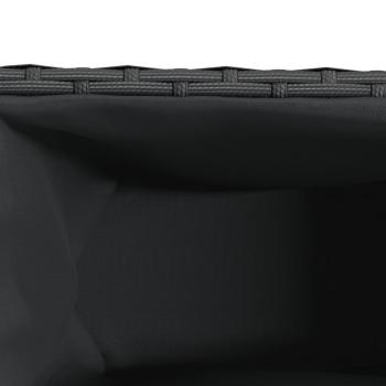 Pflanzkübel mit 2 Töpfen 2 Stk. Schwarz 90x20x40 cm Poly Rattan