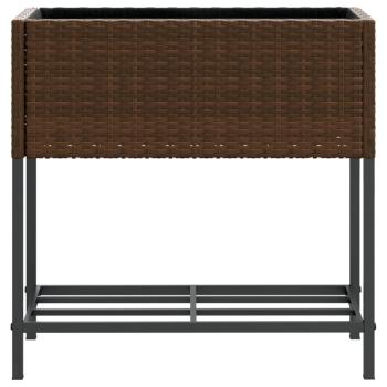 Hochbeete mit Ablage 2 Stk. Braun 70x28x70 cm Poly Rattan