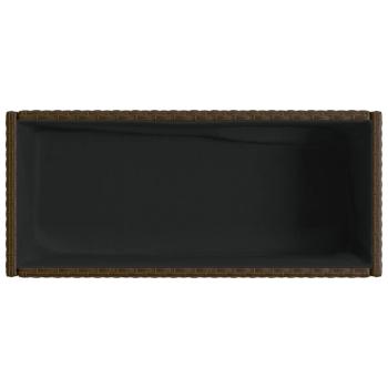 Hochbeete mit Ablage 2 Stk. Braun 70x28x70 cm Poly Rattan