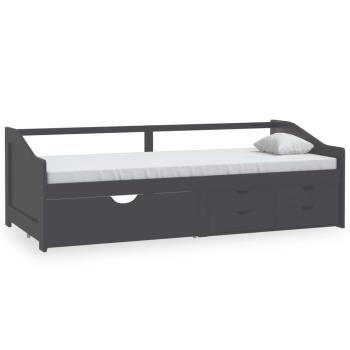 Tagesbett 3-Sitzer mit Schubladen Grau Kiefernholz 90x200 cm