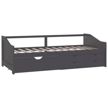 Tagesbett 3-Sitzer mit Schubladen Grau Kiefernholz 90x200 cm